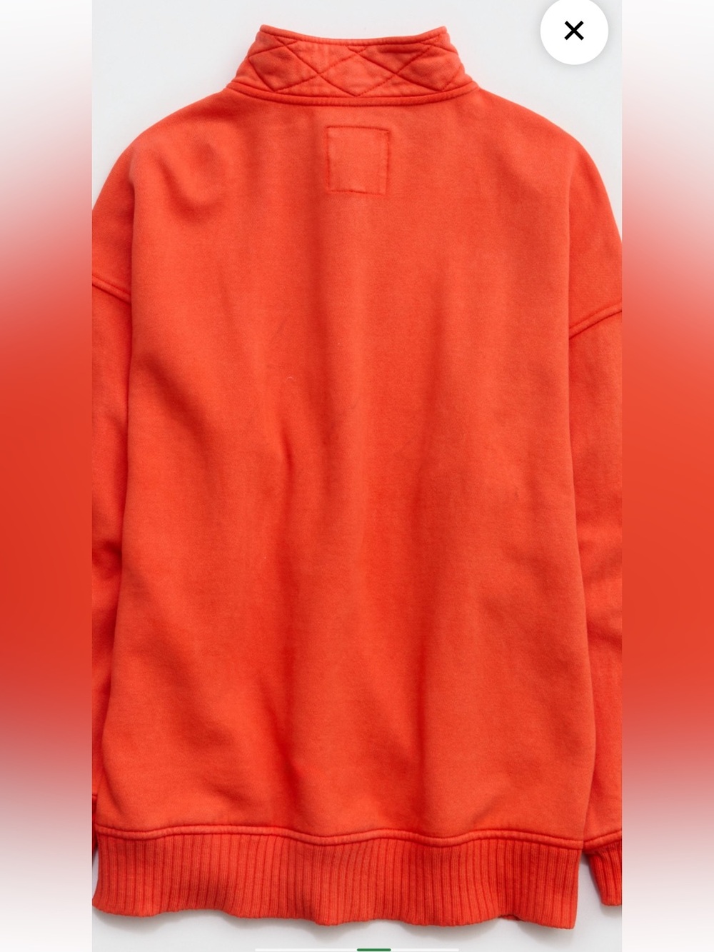 Red/Orange Snap-Placket Pullover Sweatshirt - Picture 3 of 6